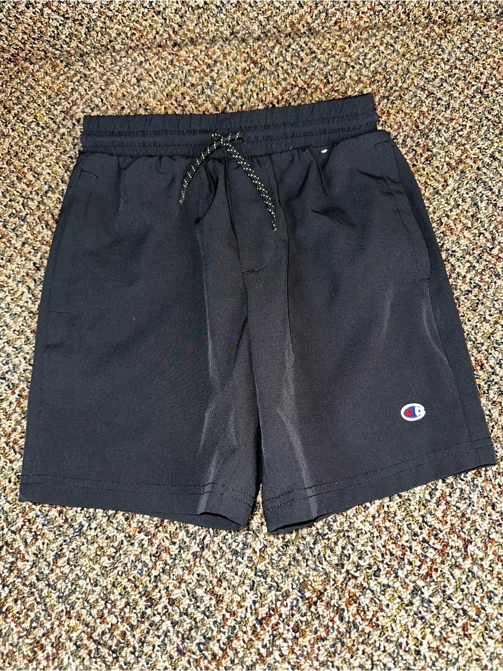 Champion Black Boys Athletic Shorts with Logo
